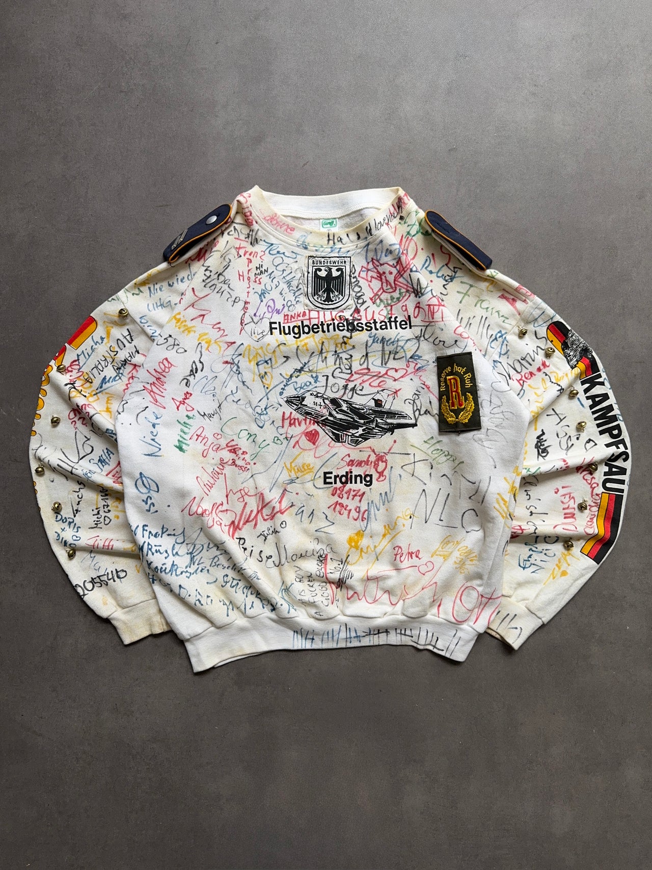 1980s HandPrinted German army crewneck (XL)