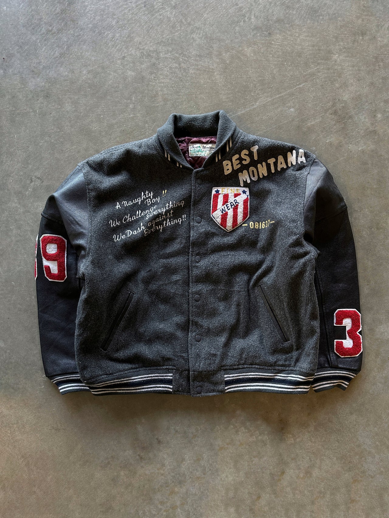 90s “Best Montana” varsity jacket (L)