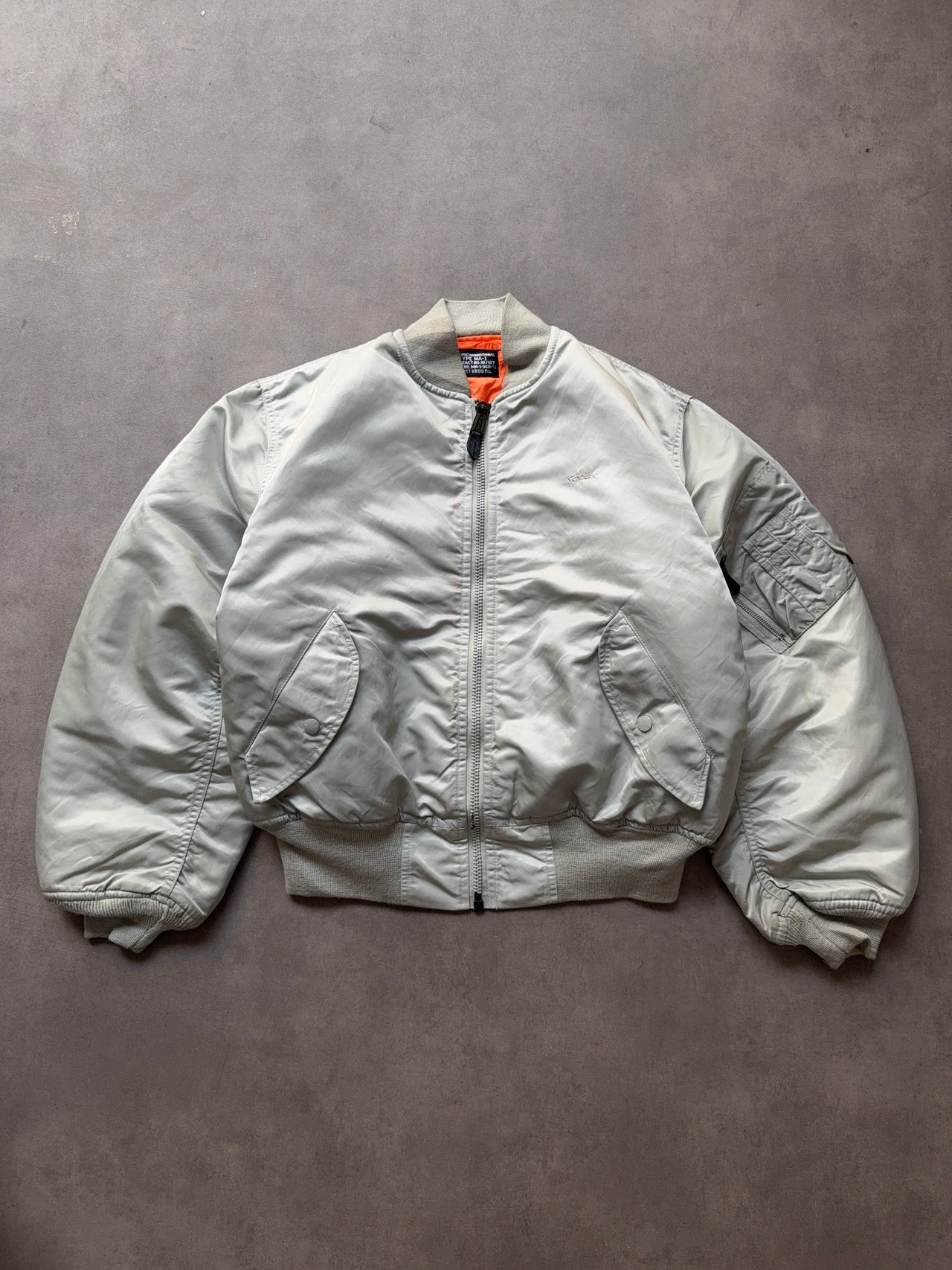 1990s Reversibile MA-1 Schott Grey Bomber (L)