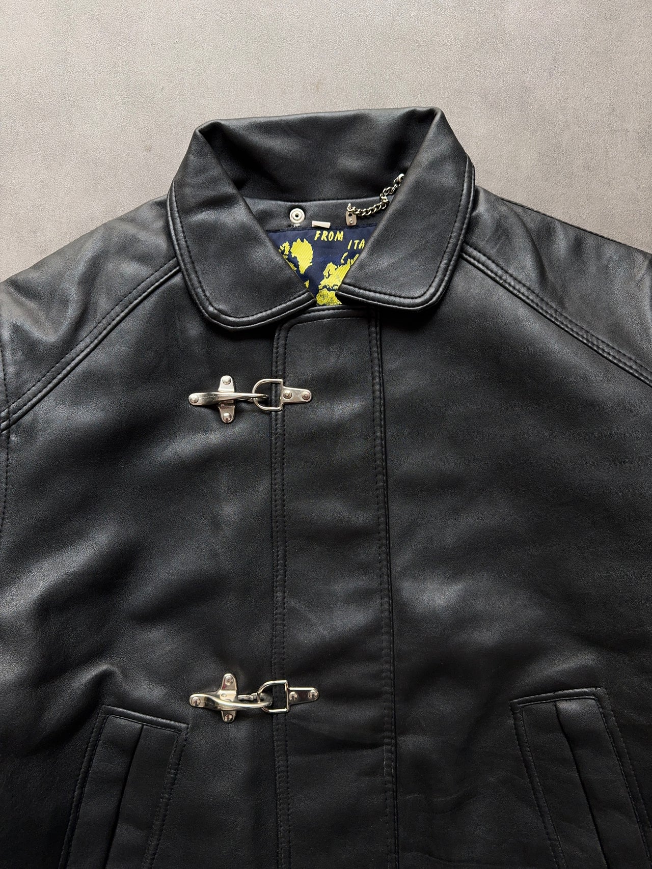 1990s 3 Hooks Leather Jacket (L)