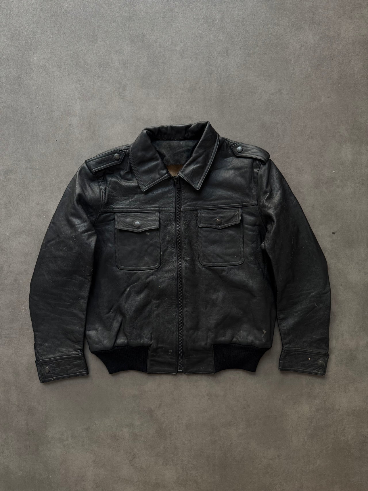 1970s Industrial Starter Leather Jacket (M)