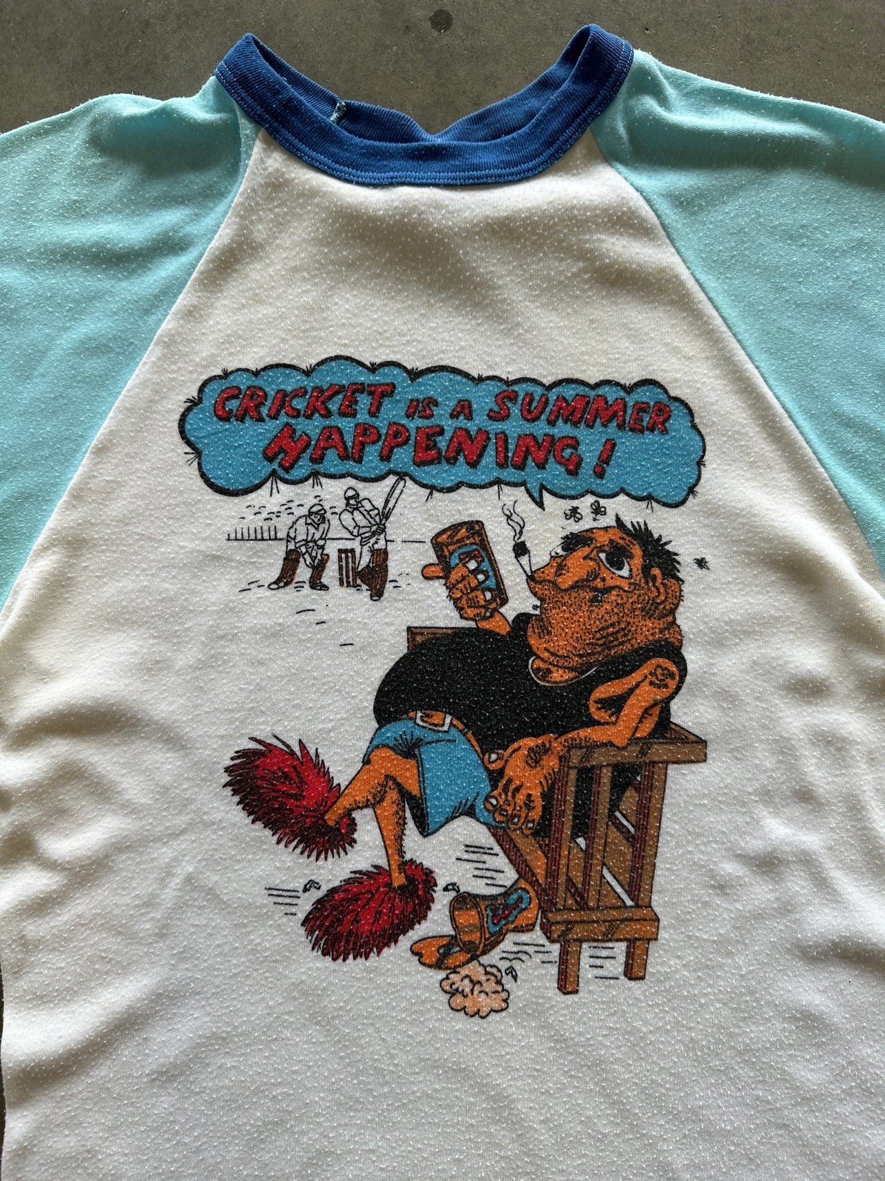 70s raglan cricket tee (M)