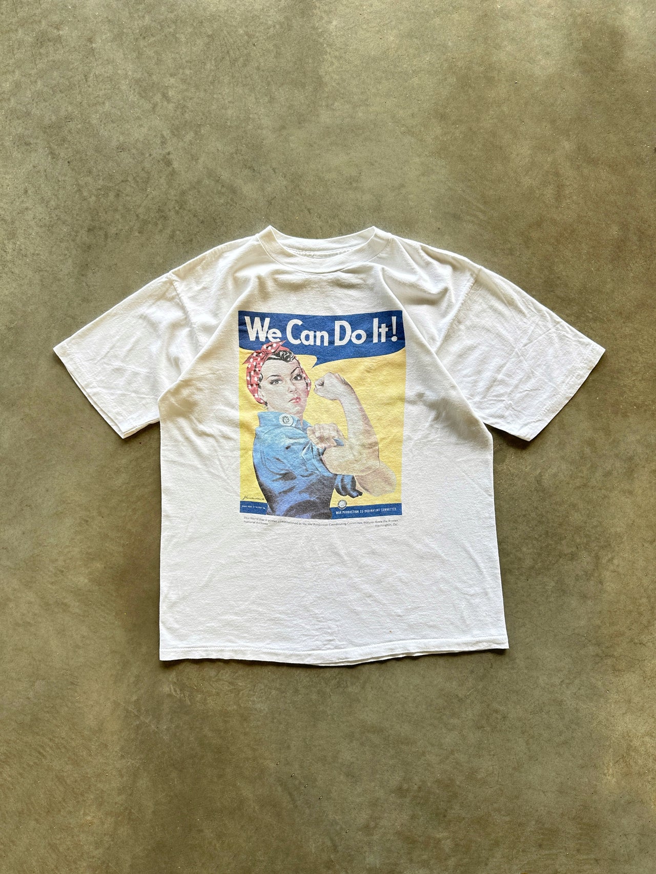 90s "We can do it" single stitch tee (L)