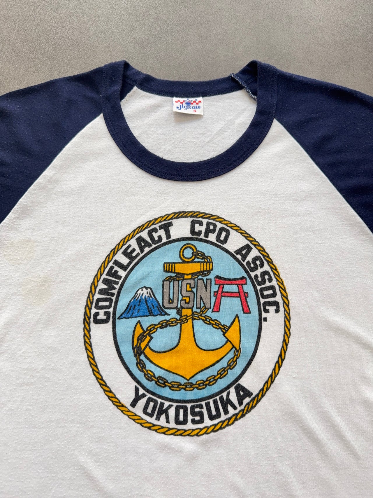 1980s Commander Fleet Activities Yokosuka raglan tee (M)