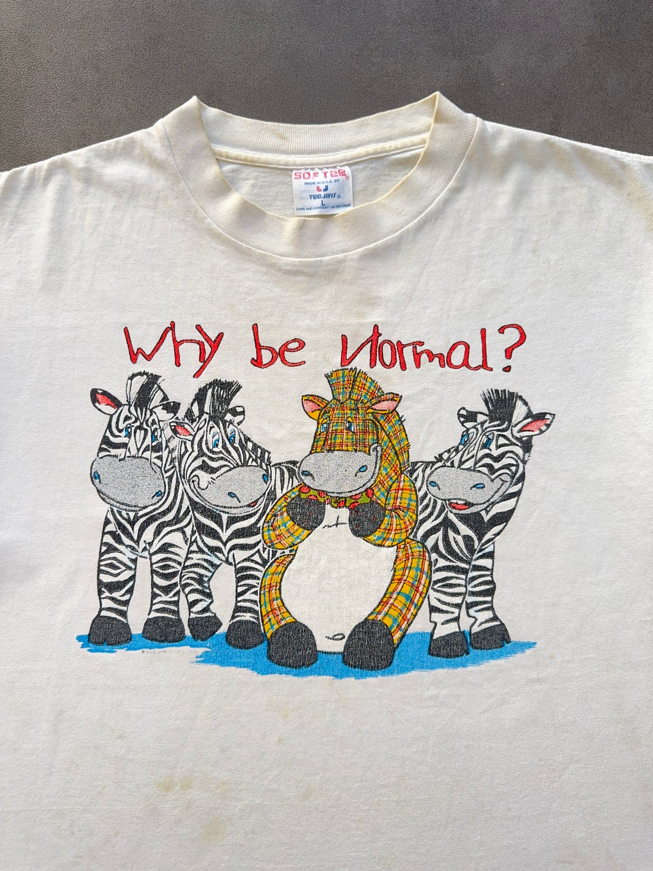 1990s Why Be Normal tee (L)