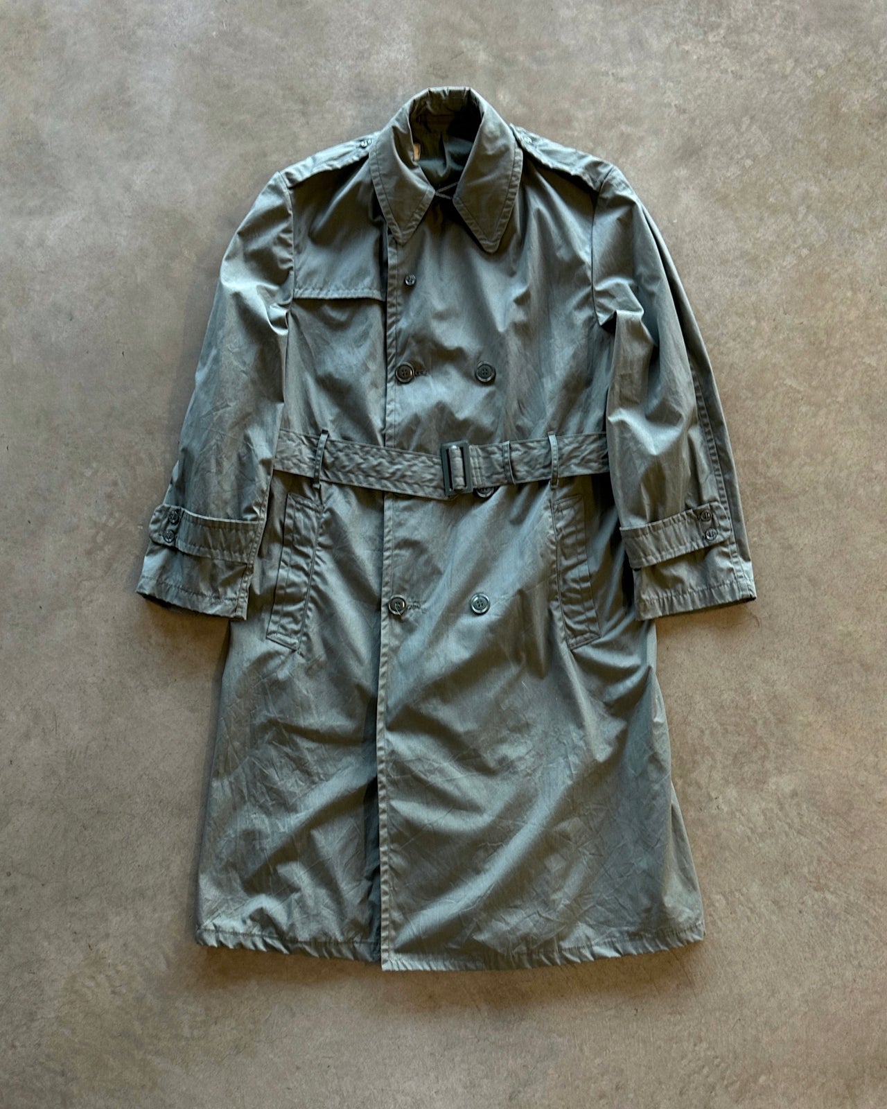 60s grey trench coat (M)