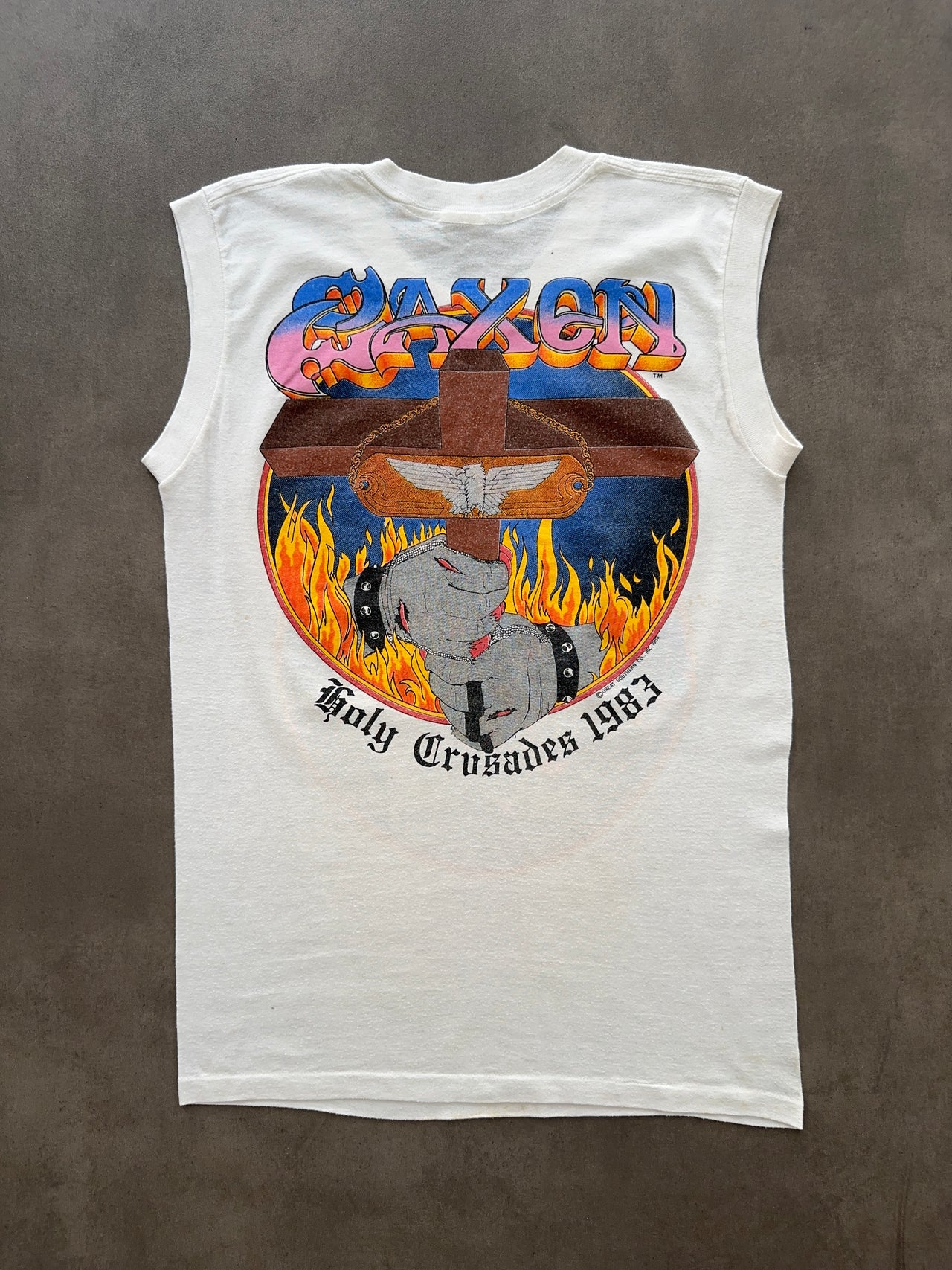 1980s Saxon power and glory tank top (M)
