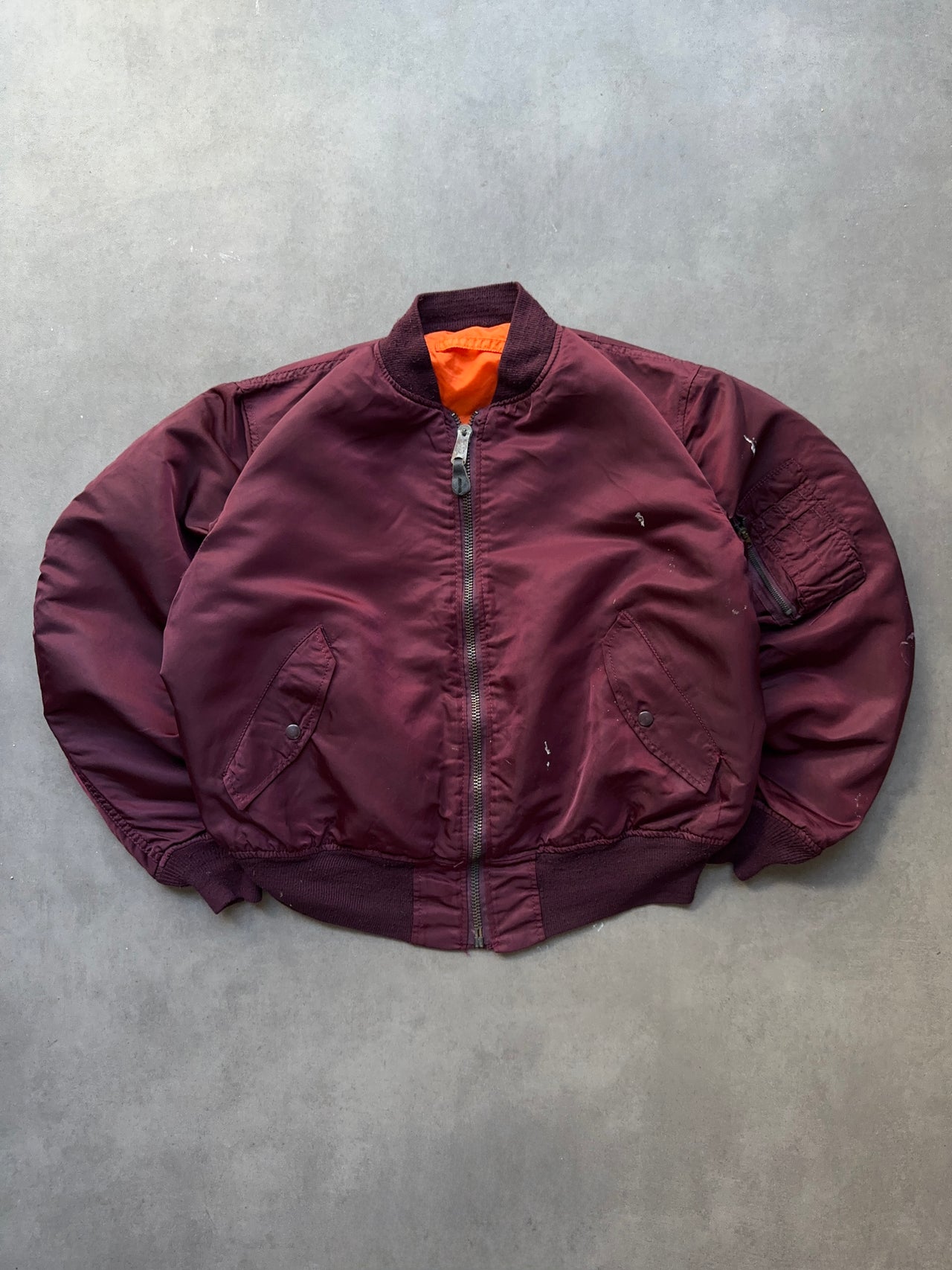 1990s MA-1 Burgundy Reversible Bomber jacket (XL)