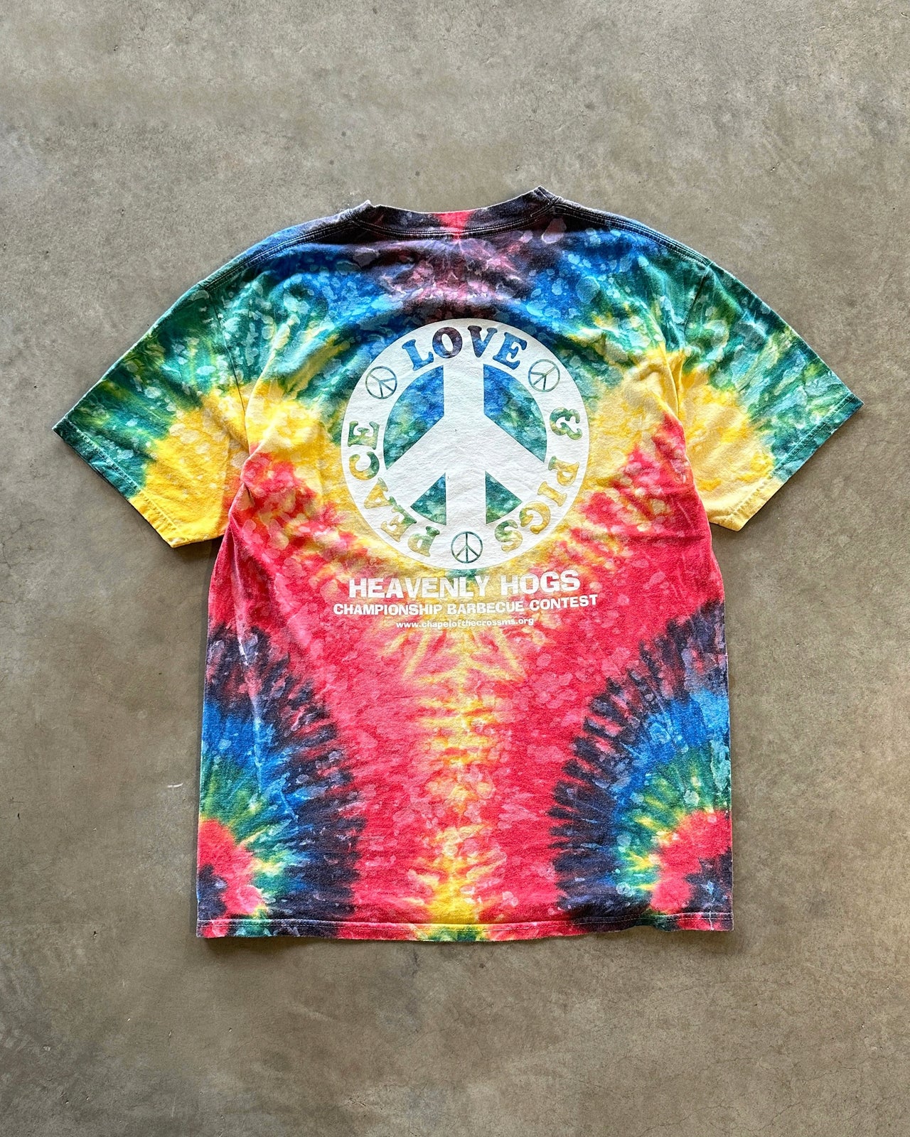 90s tie-dye double stitch tee (XL)