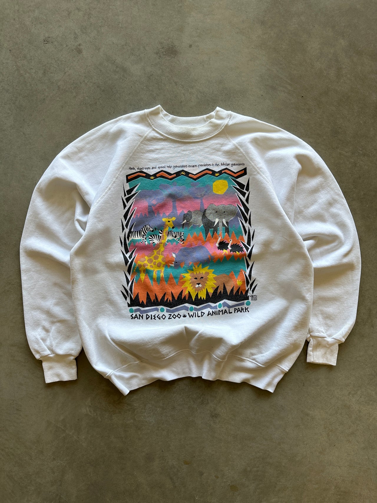 90s graphic raglan crewneck (L)