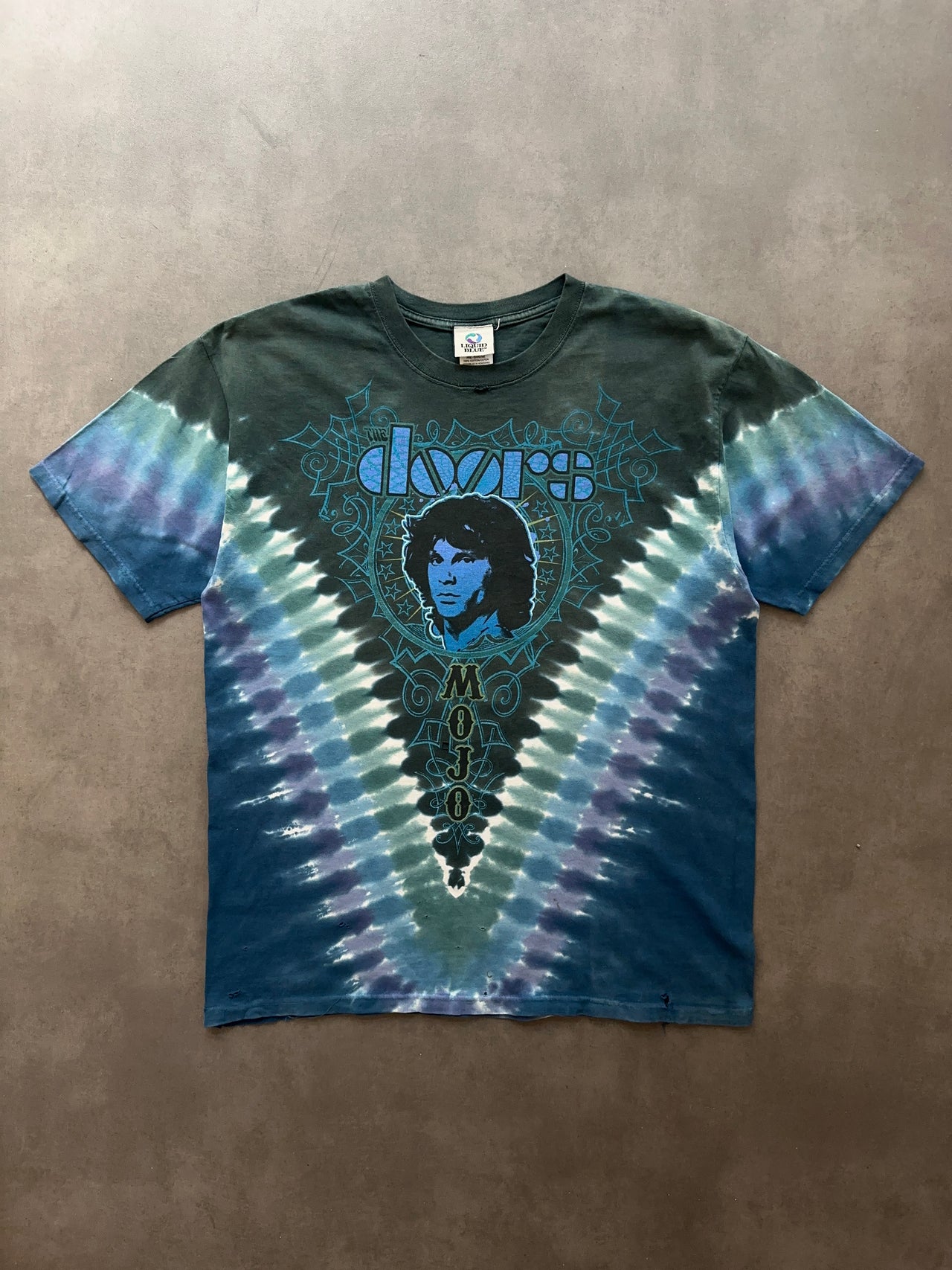 1990s Jim Morrison tie-dye distressed tee (L)