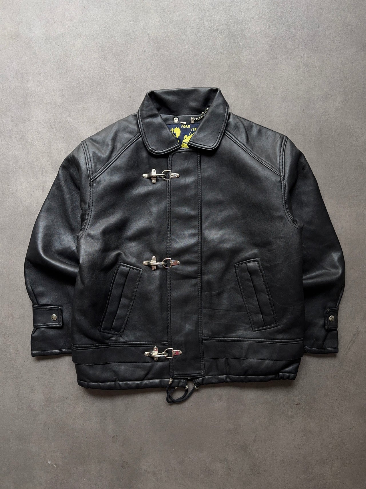 1990s 3 Hooks Leather Jacket (L)