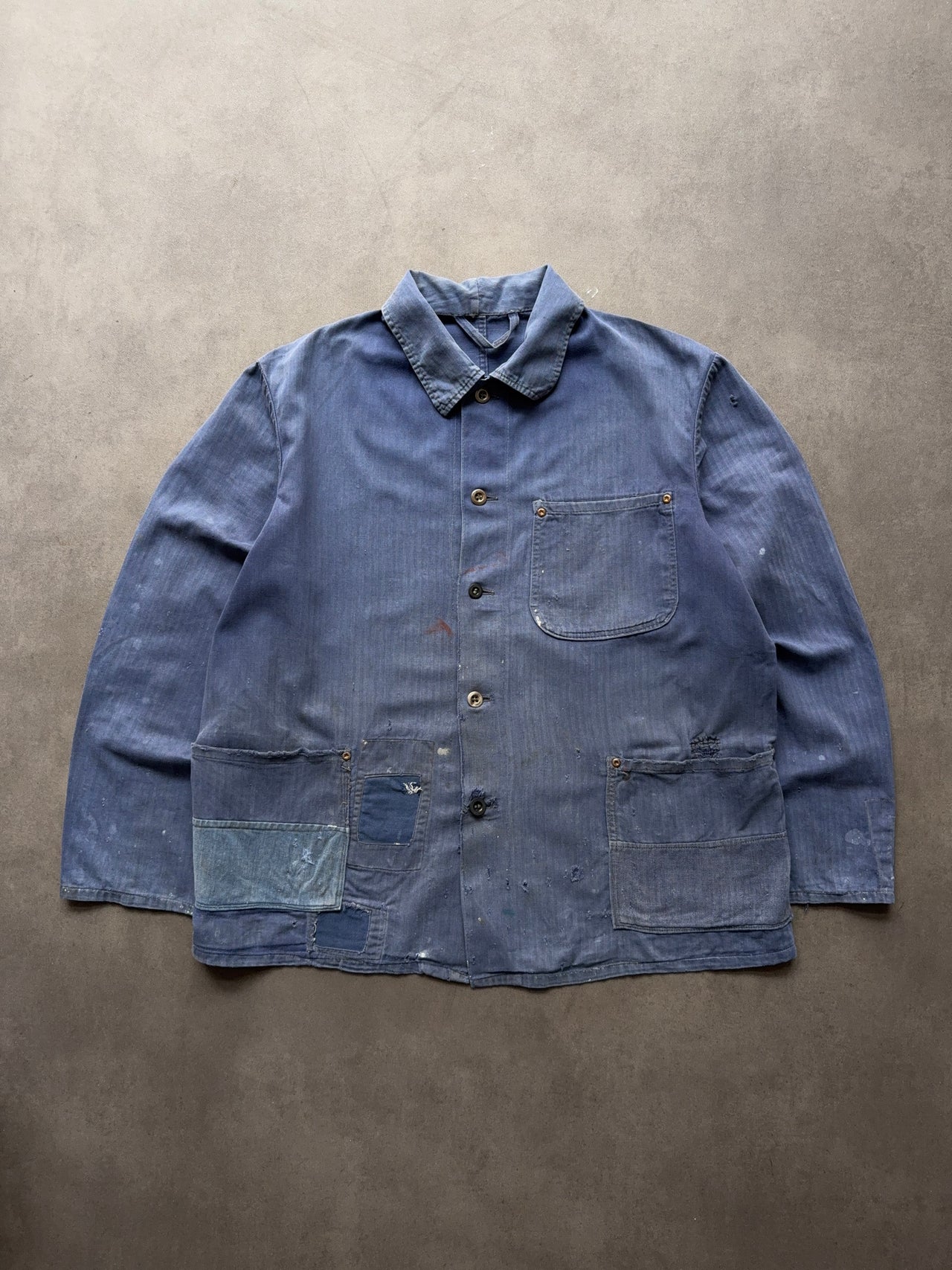 1970s patched French work jacket (M)