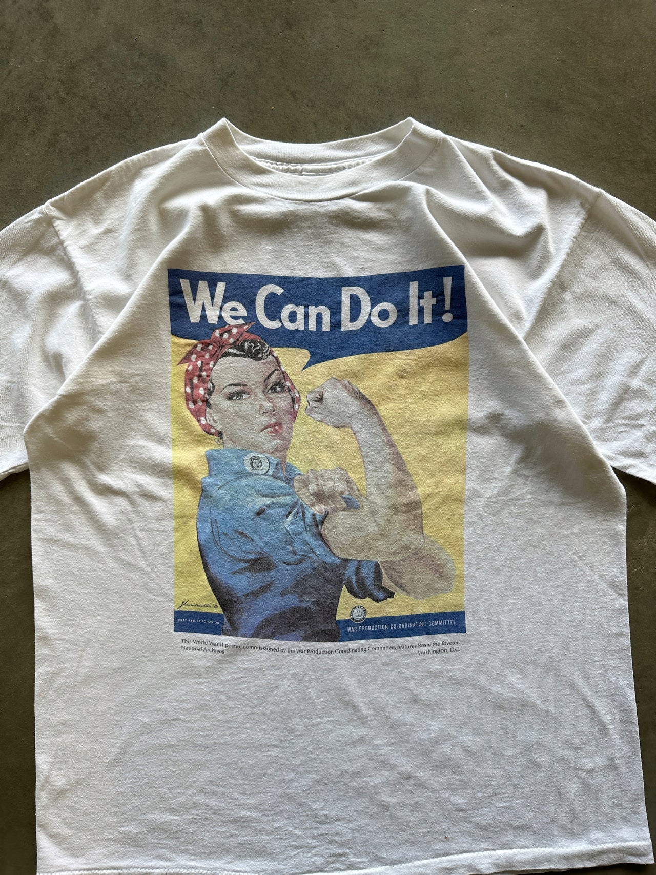 90s "We can do it" single stitch tee (L)