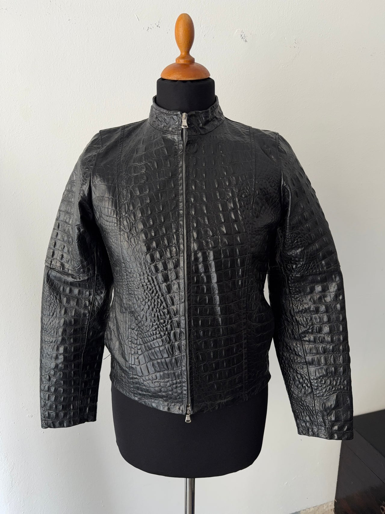 1990s Hammered Leather cropped jacket (S/M)