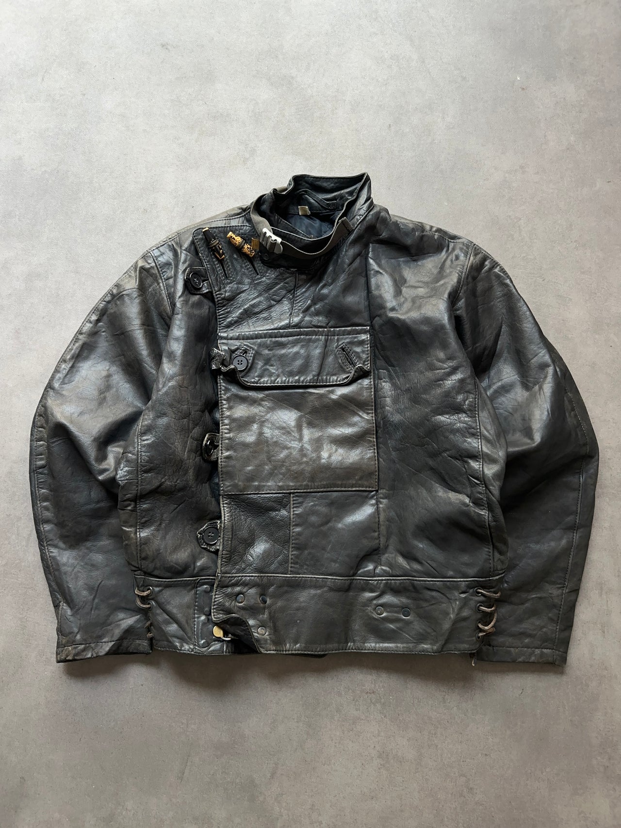 1980s Leather Motorcycle Jacket (M)