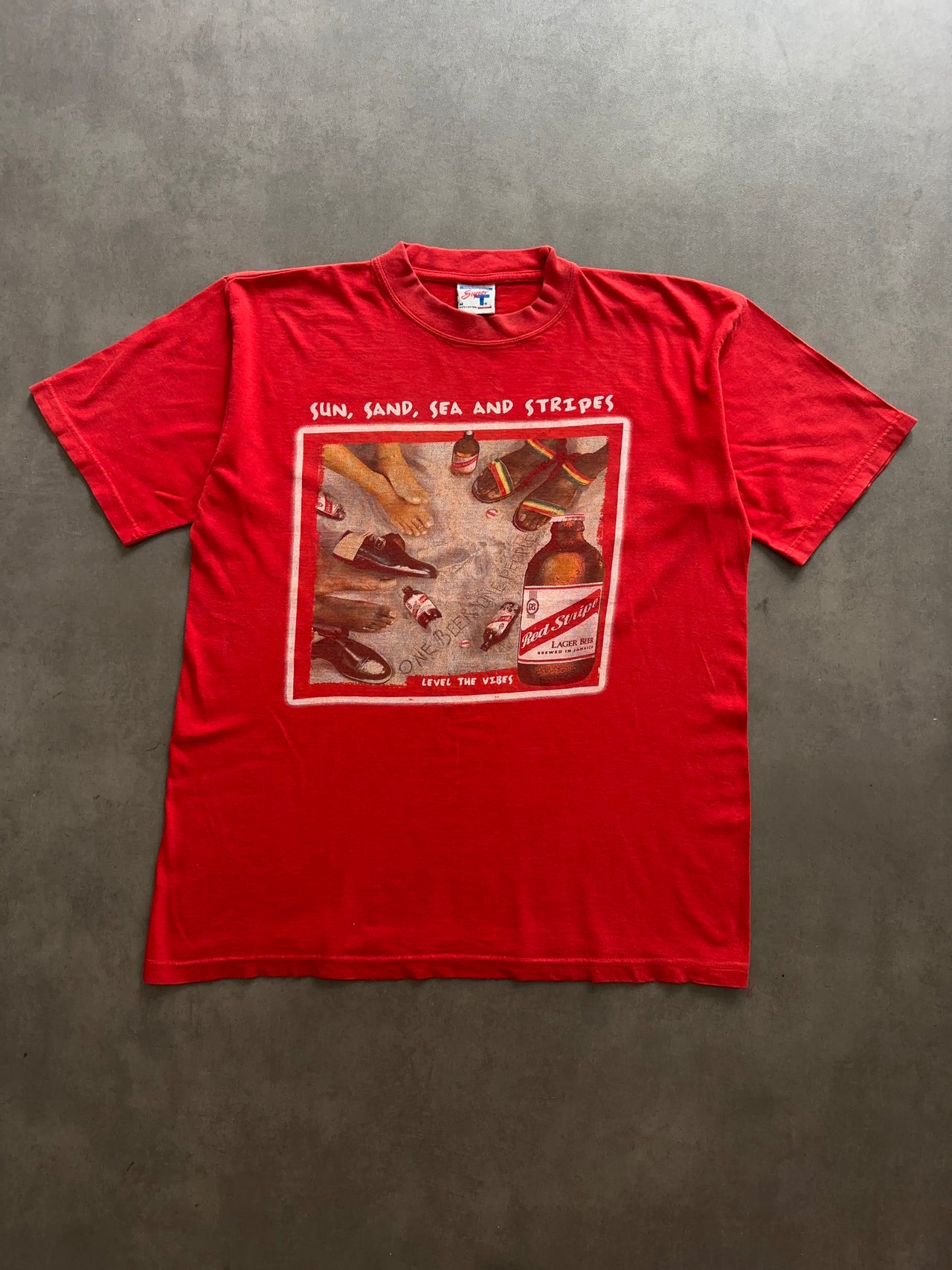 1990s Red Stripe beer tee (L)