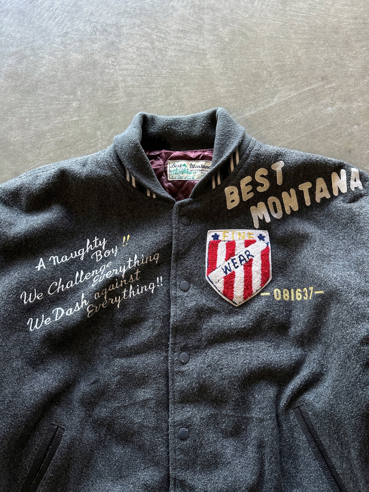 90s “Best Montana” varsity jacket (L)