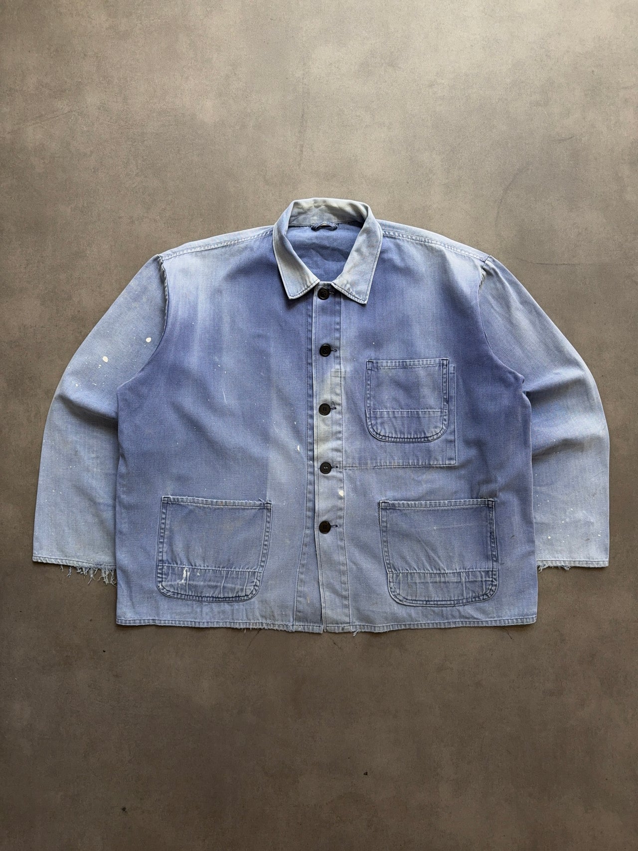 1970s faded French Work Shirt (L)