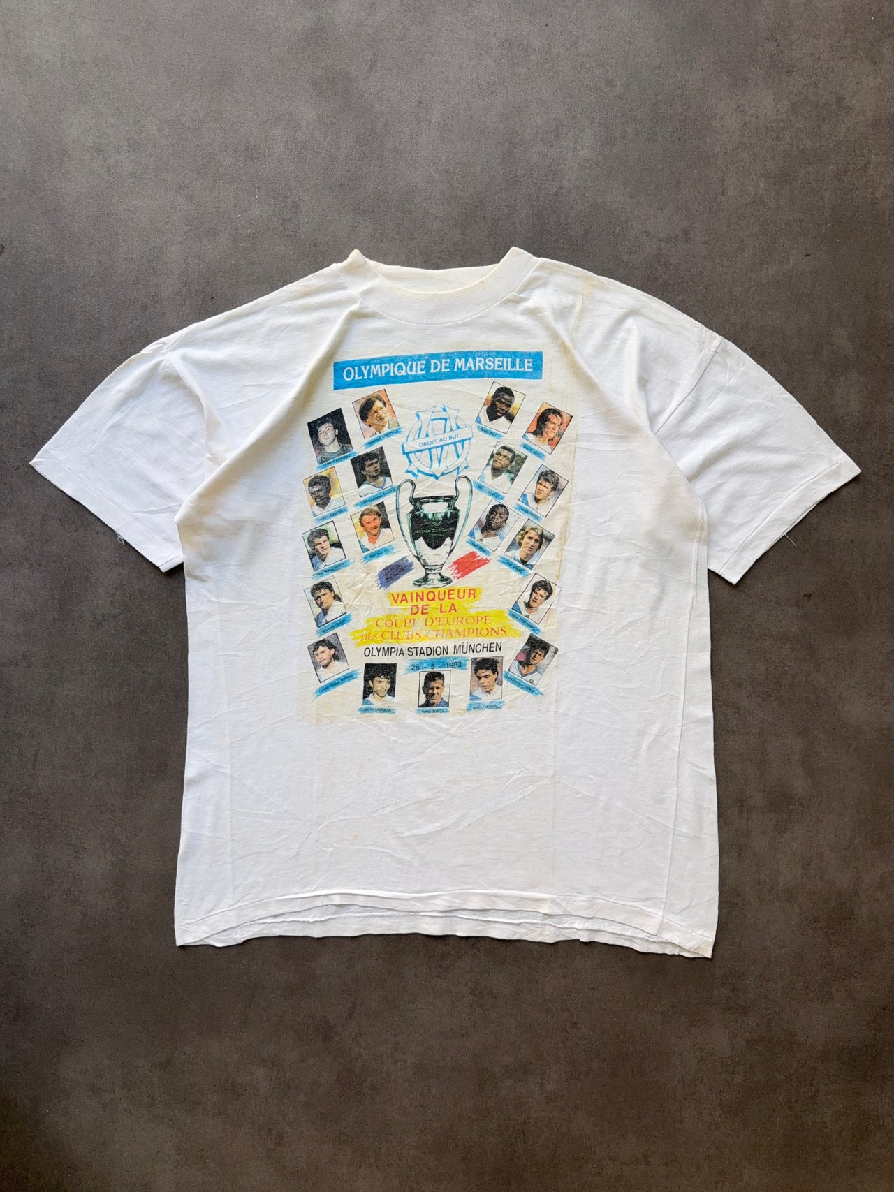 1990s Olympique de Marseille champions league tee (L)