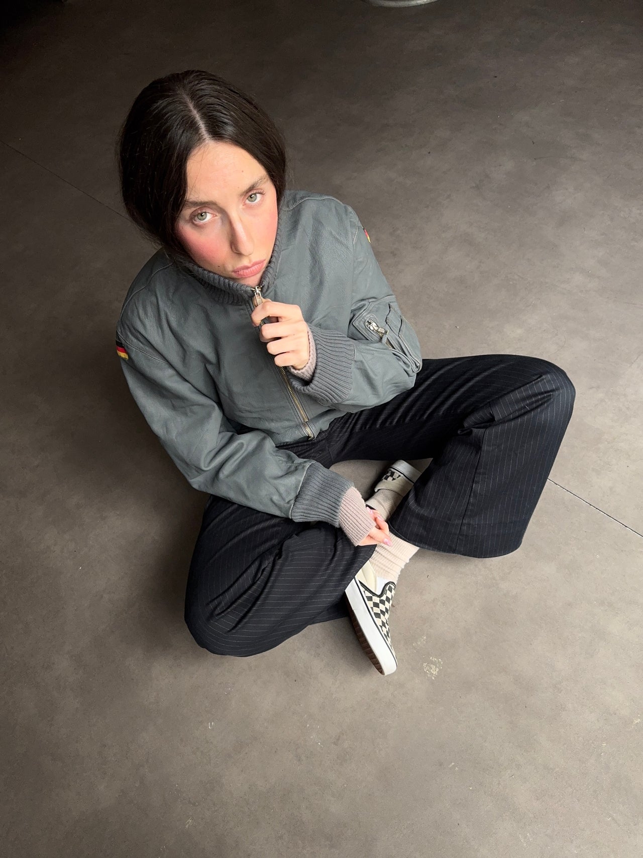 1990s German Leather flight Jacket (M)