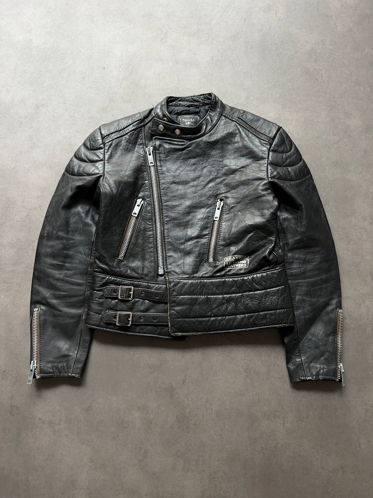 1999s Leather Motorcycle Jacket (S)