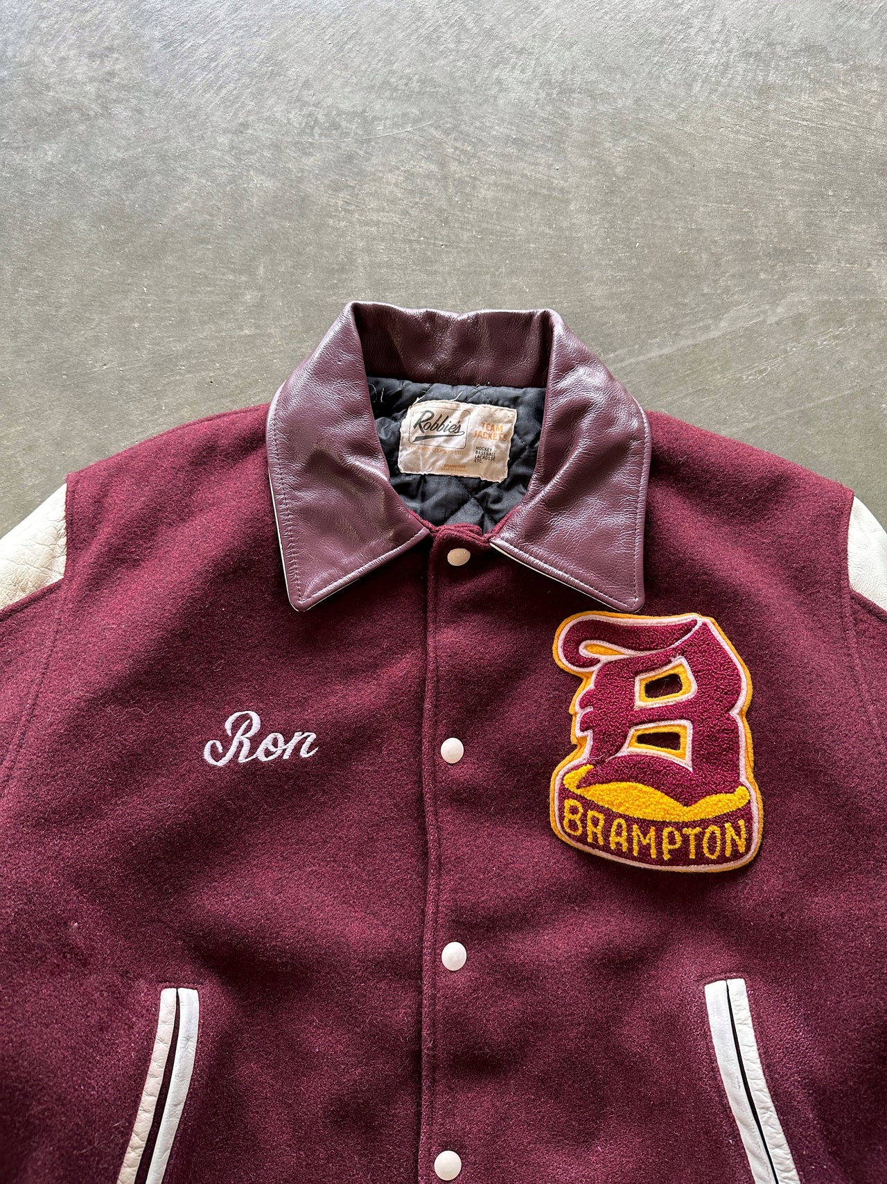 80s “Brampton” varsity jacket (L)