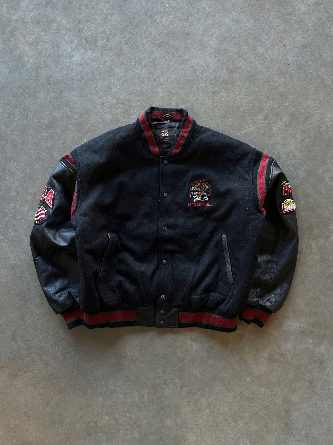 90s “Hunting Club” varsity jacket (XL)