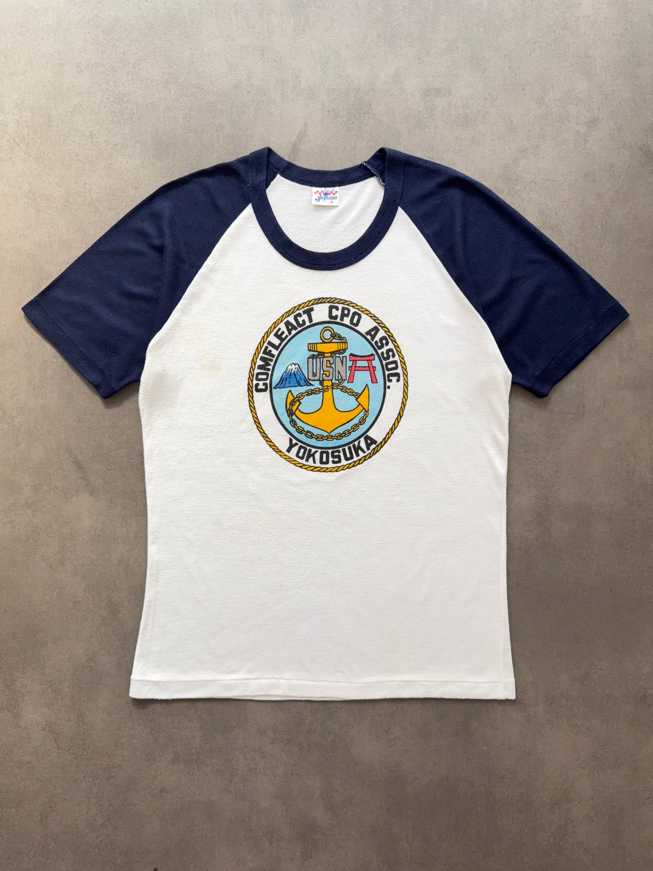 1980s Commander Fleet Activities Yokosuka raglan tee (M)