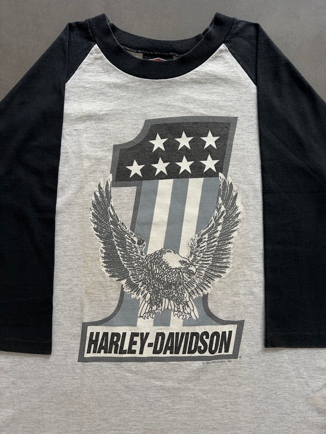 1990s Harley Davidson raglan tee (M)