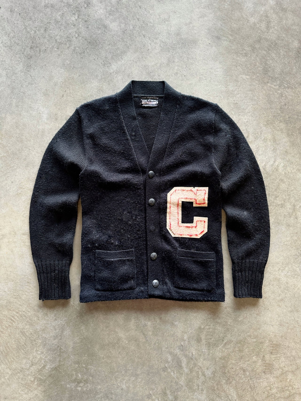 60s black cardigan (M)