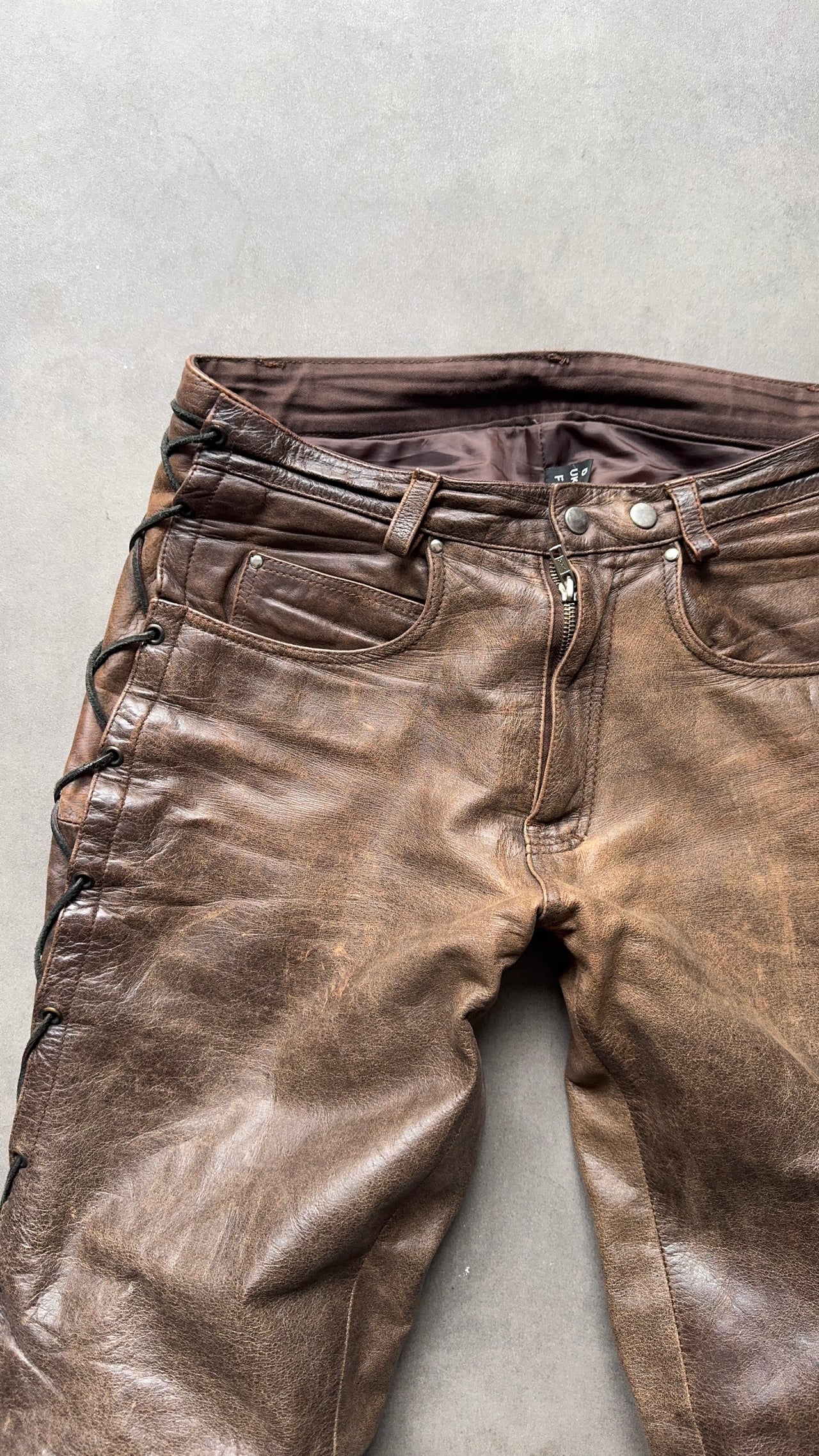 1990s Brown leather pant (M)