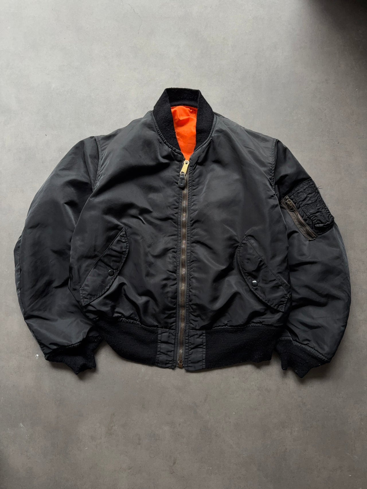 1980s MA-1 REVERSIBLE BOMBER JACKET (XL)