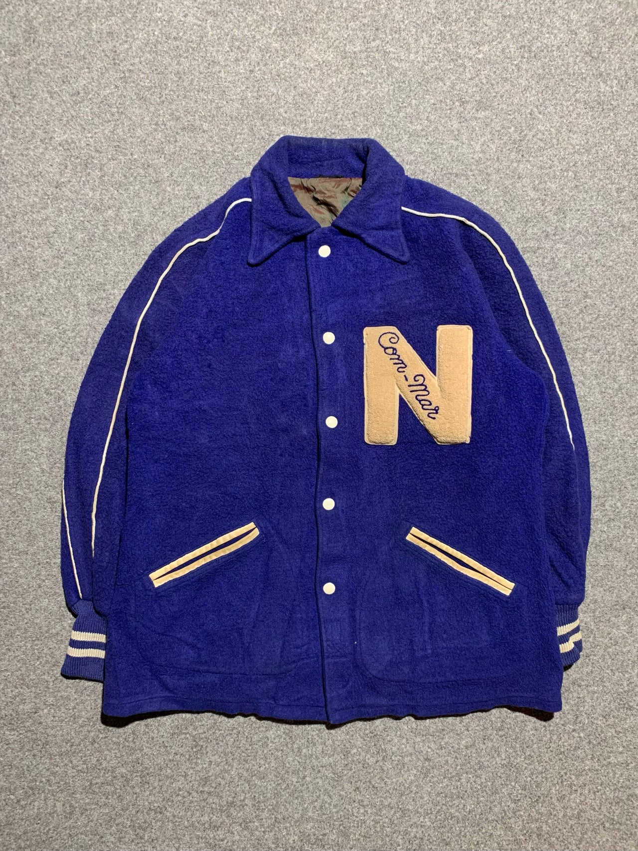 70s college long jacket