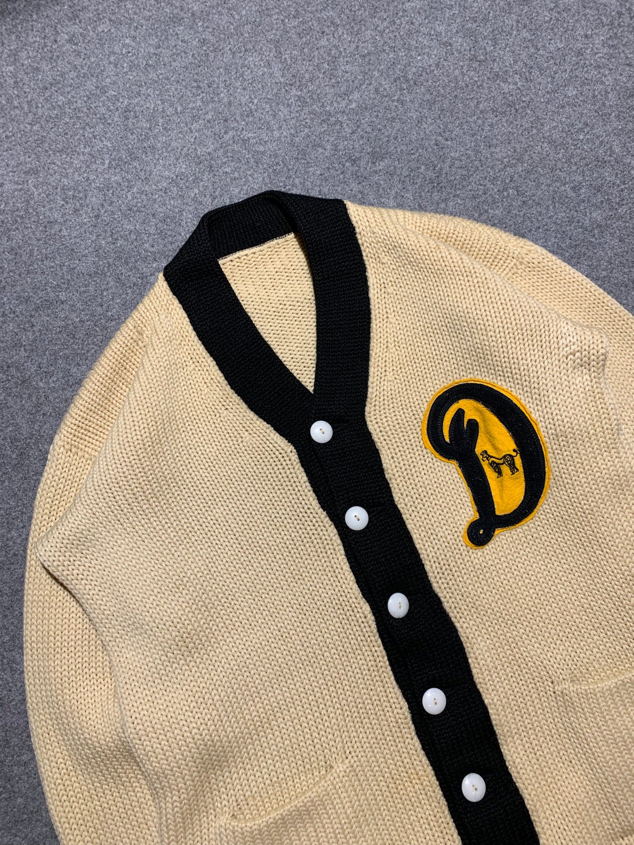 1980 cream cardigan made in USA