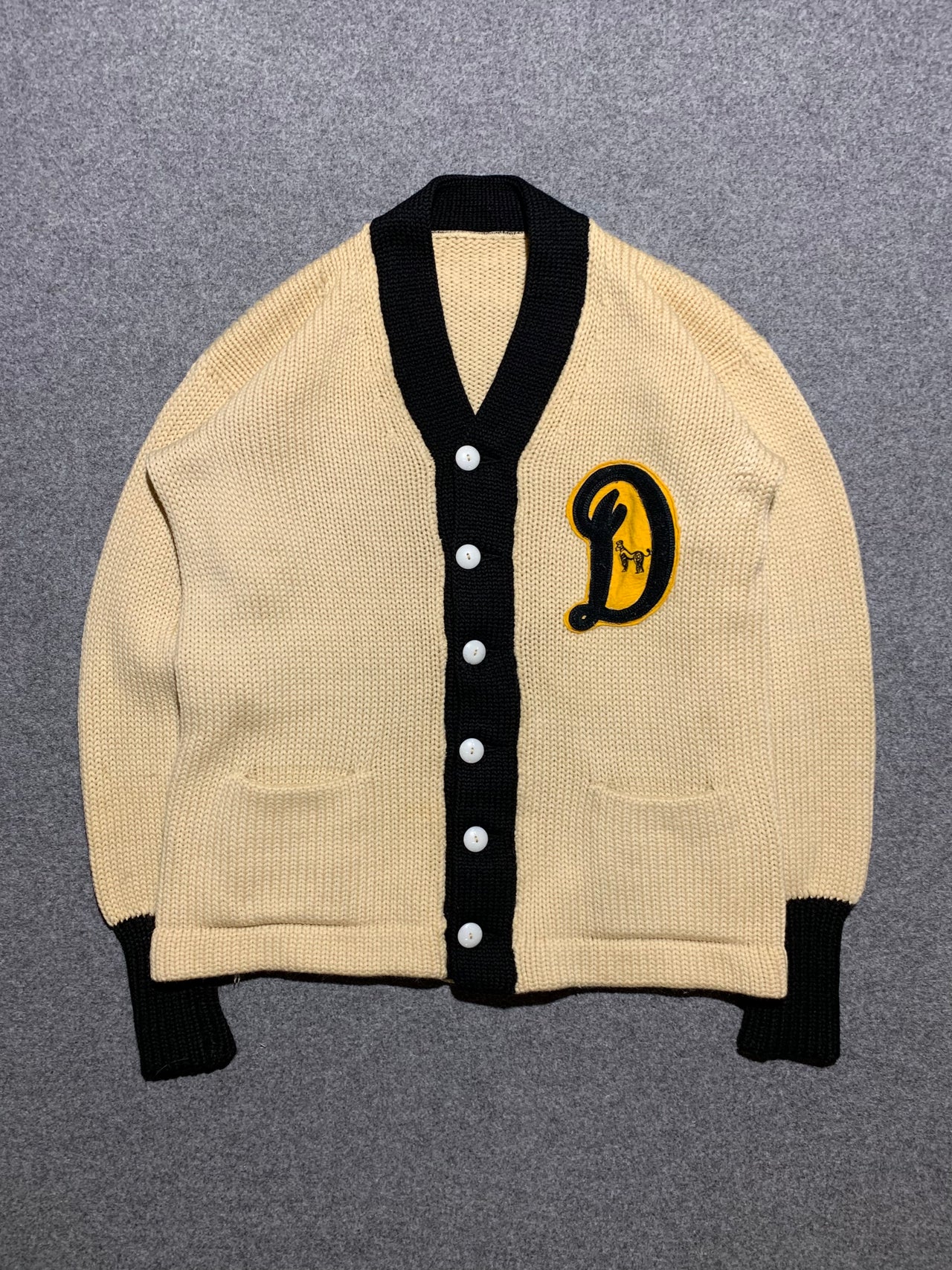 1980 cream cardigan made in USA