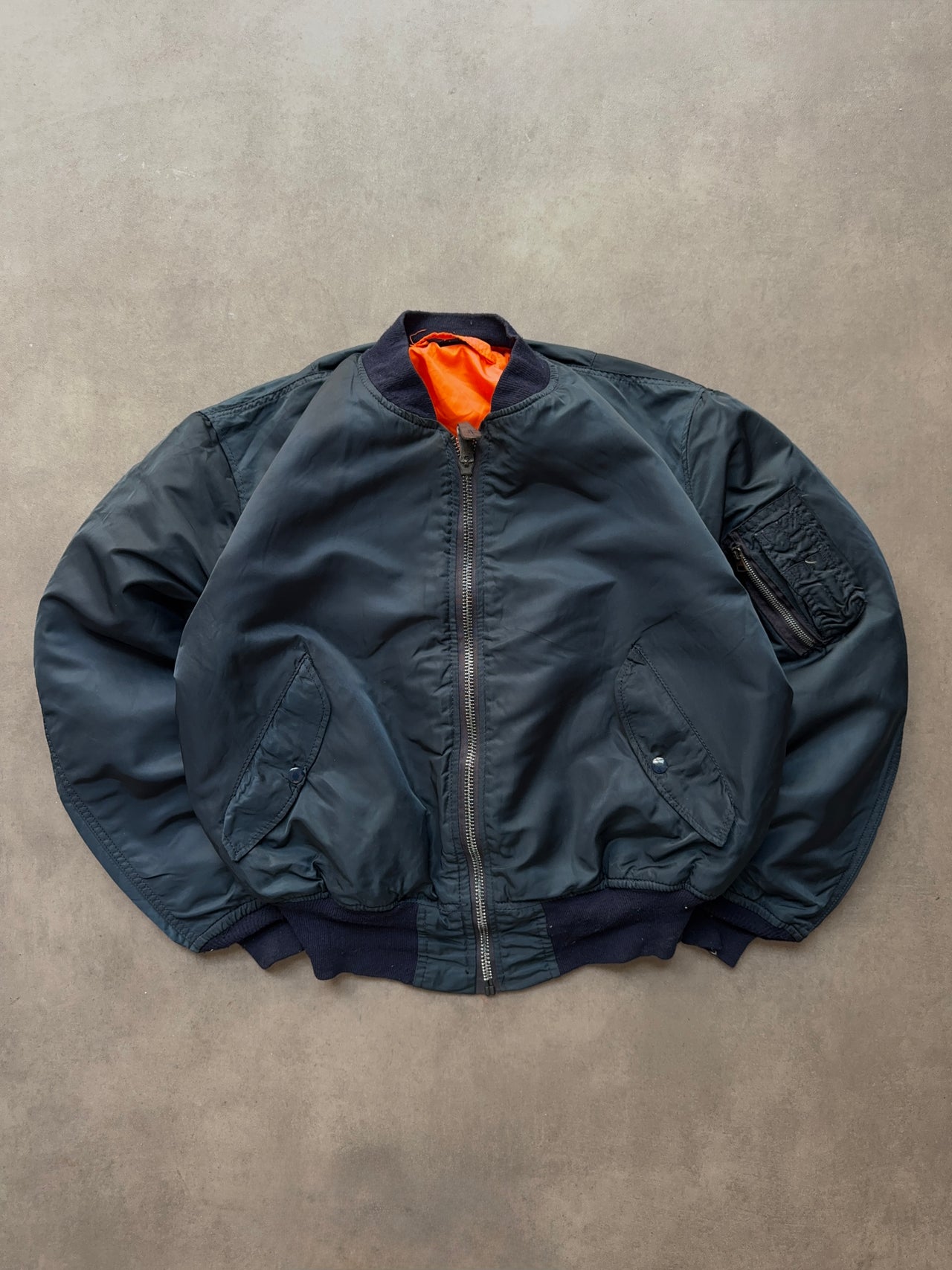 1990s Navy MA-1 reversible Bomber Jacket (L)
