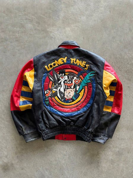 1990s Looney Tunes leather Jacket (M)