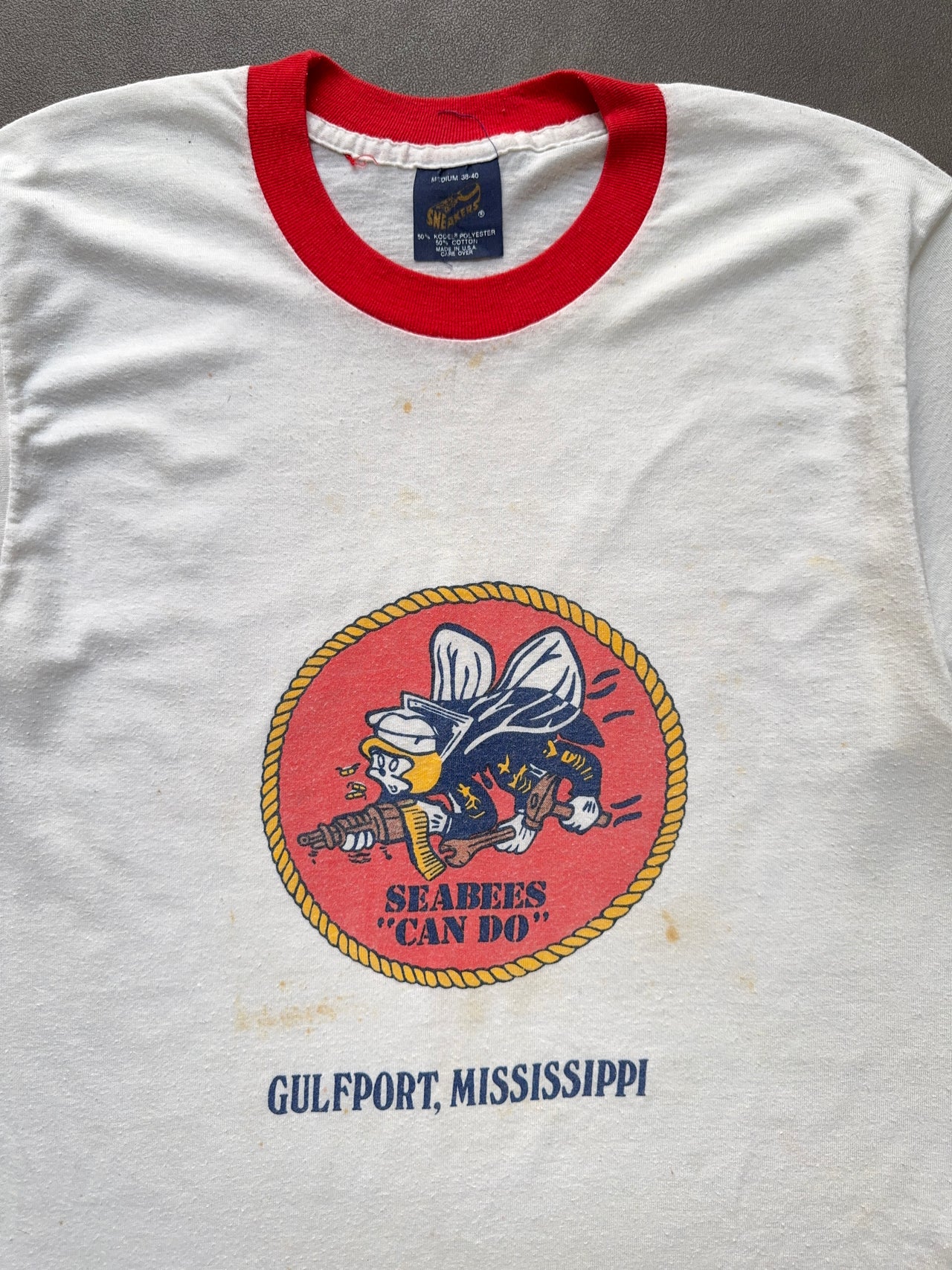 1980s Construction Battalion ringer tee (M)