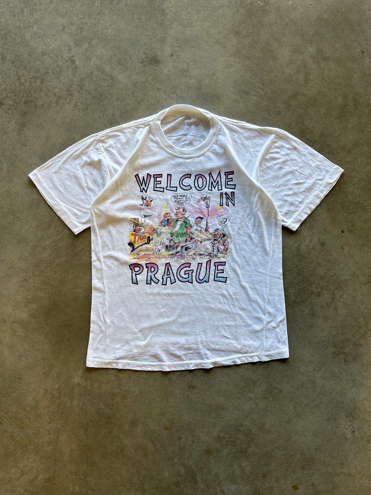 90s Prague double stitch tee (M)