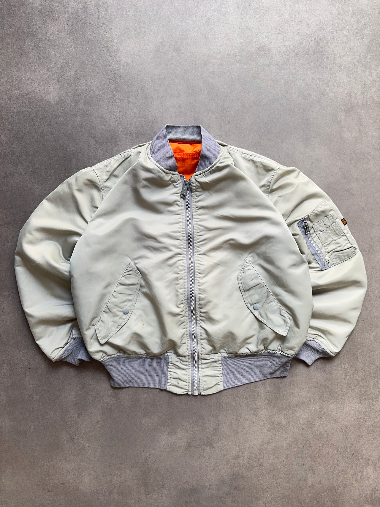 1990s Grey MA-1 reversible Bomber jacket (L)