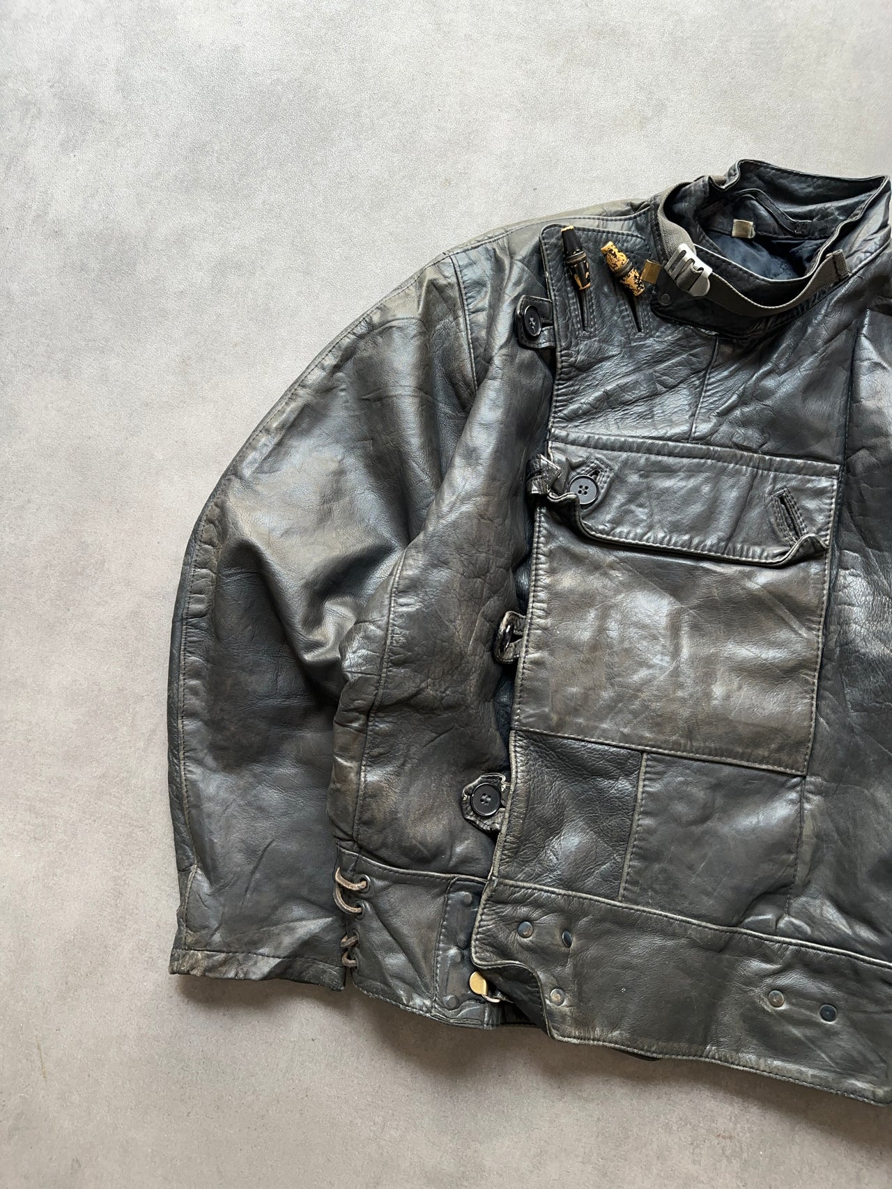 1980s Leather Motorcycle Jacket (M)