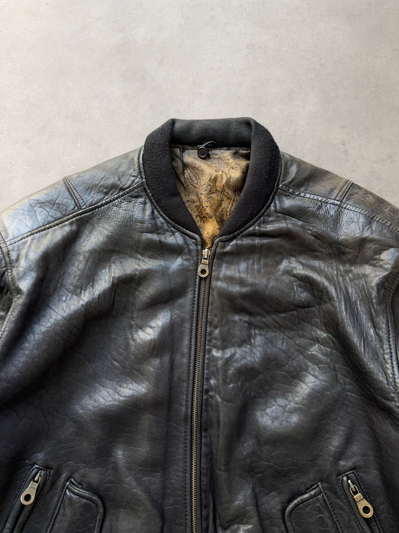 1980s German Leather Bomber Jacket (L)