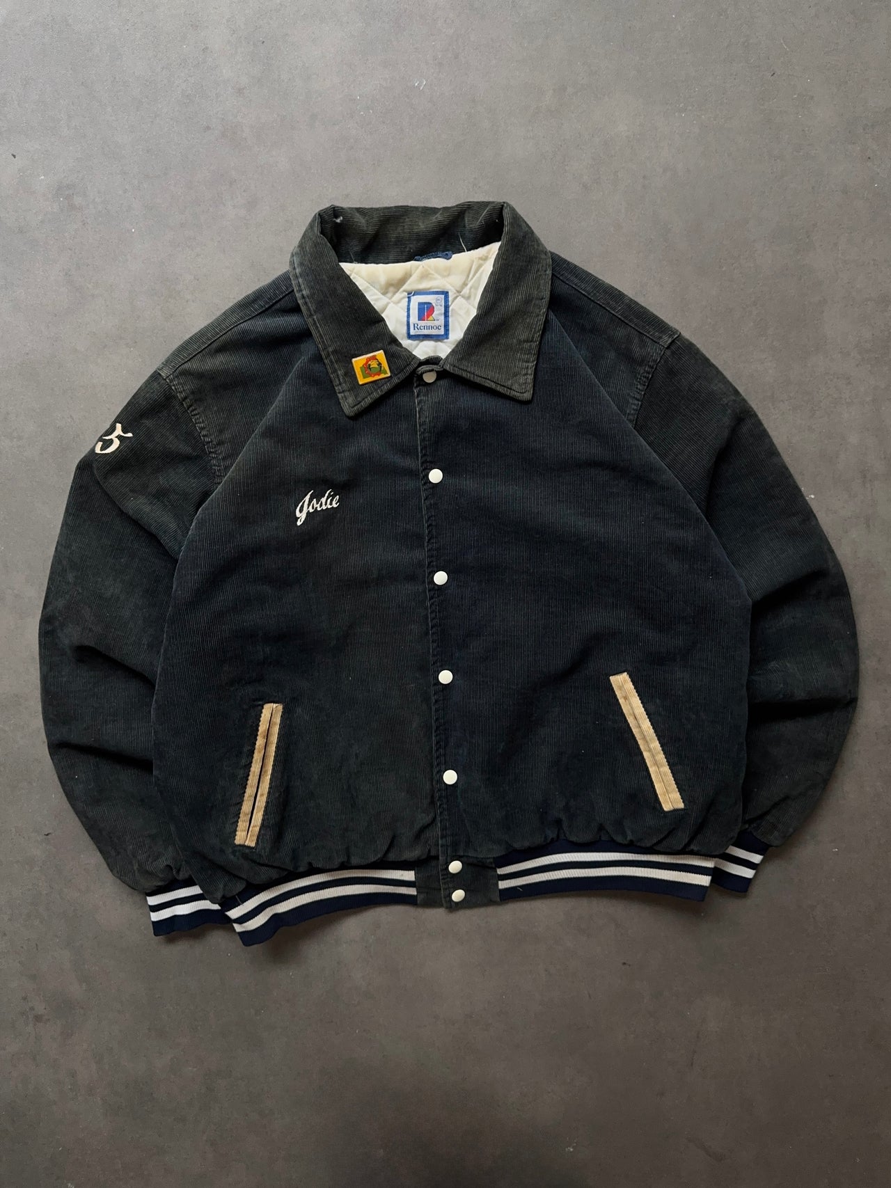 1980s faded Corduroy University bomber Jacket (XL)