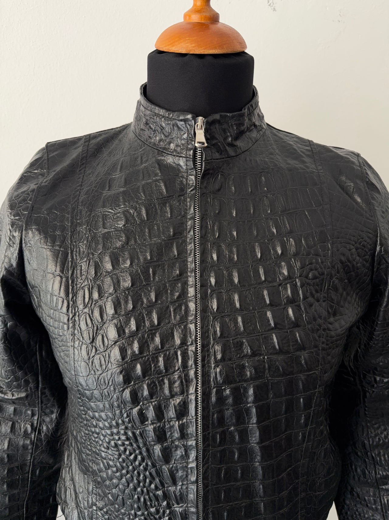 1990s Hammered Leather cropped jacket (S/M)