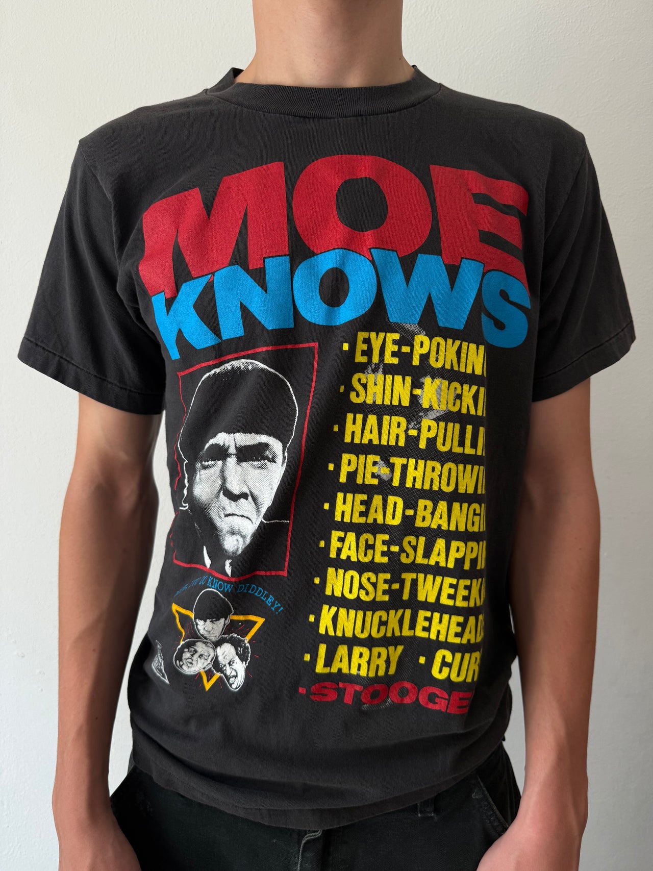 1980s Three Stooges faded tee (L)