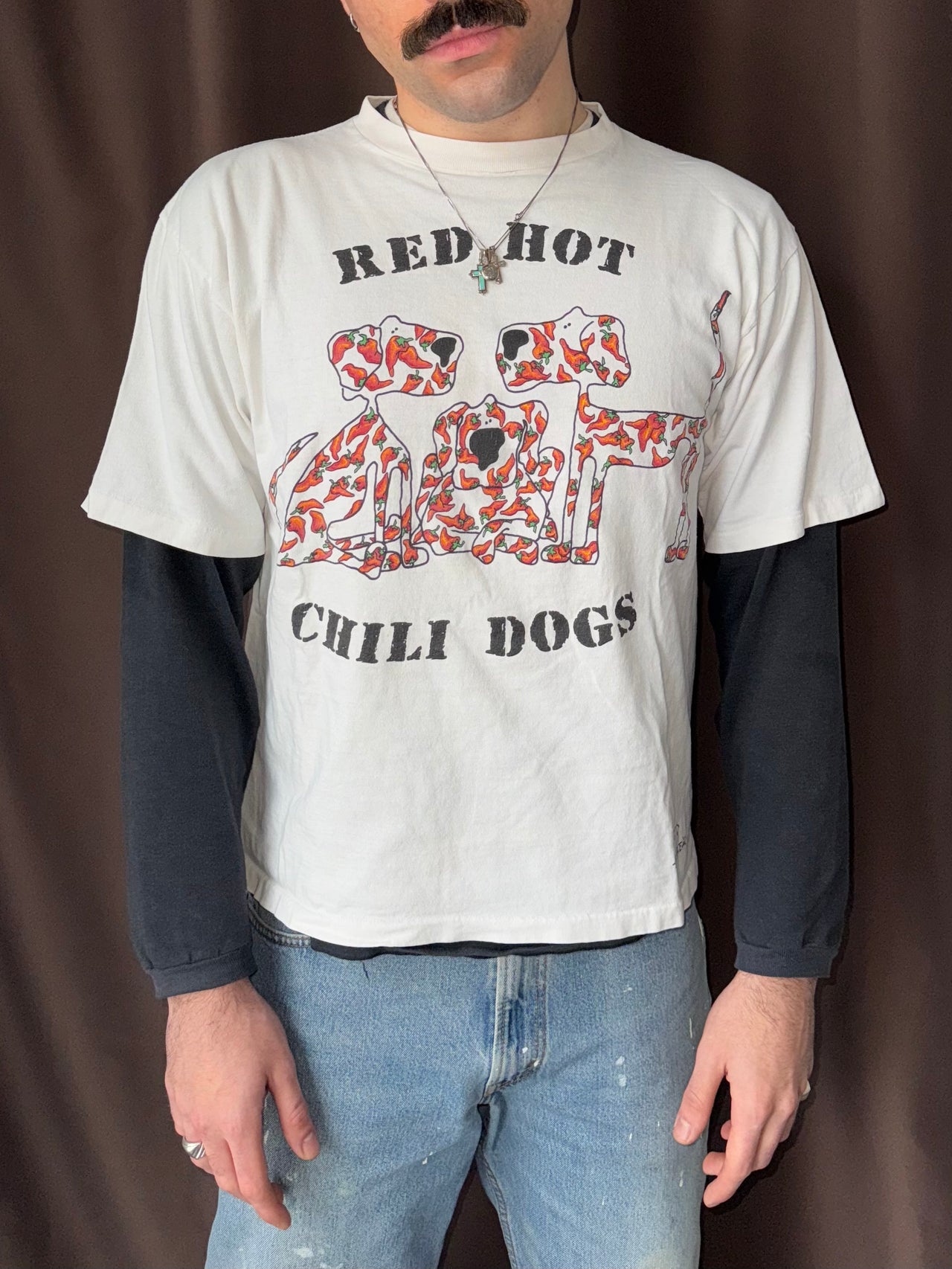 1990s Red hot chili dogs tee (L)
