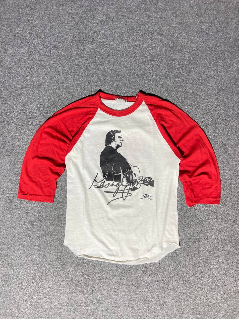 80s George Jones single stitch Longsleeve album release (S)