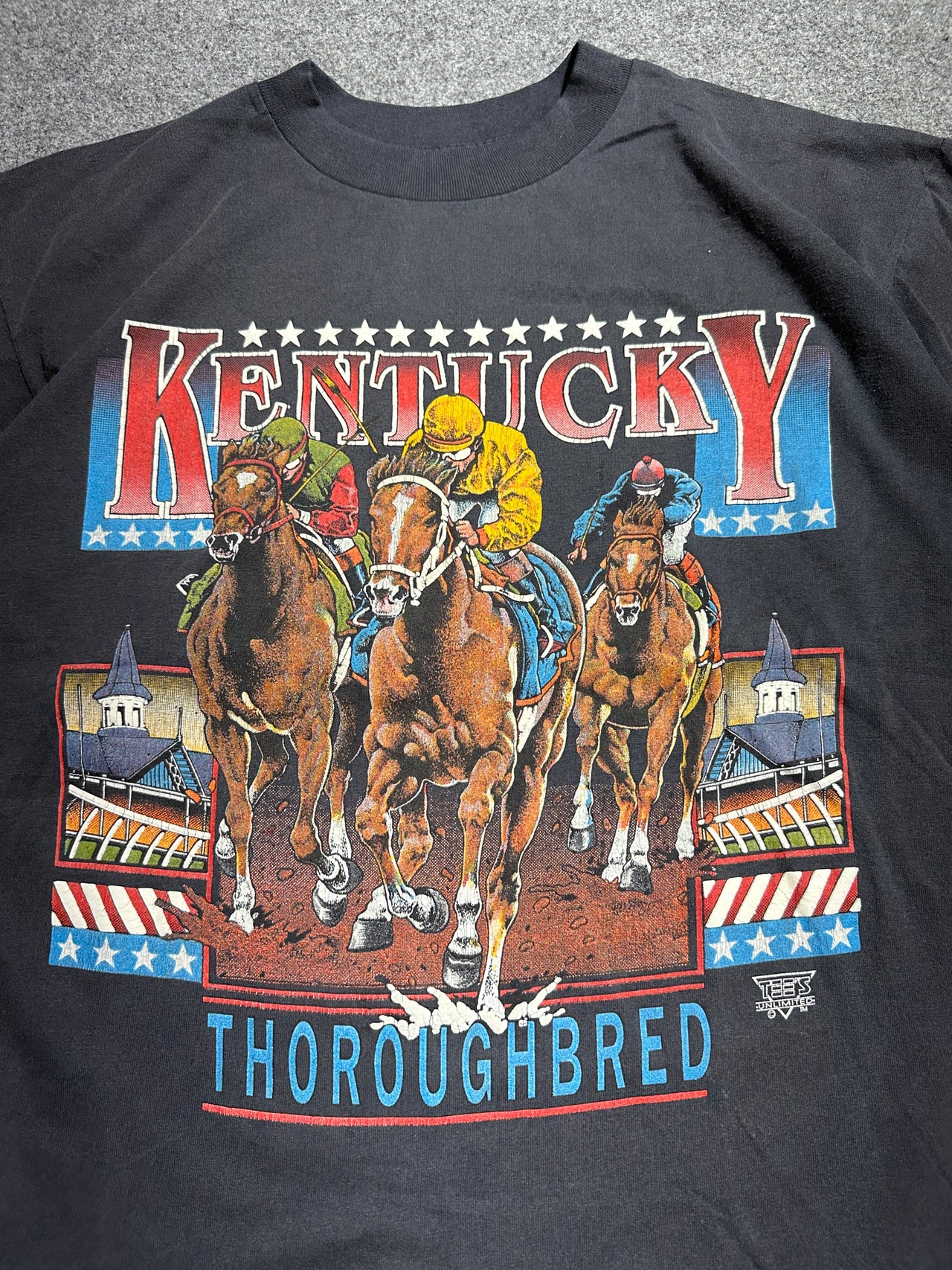 90s “Kentucky thoroughbred” single stitch tee (M)
