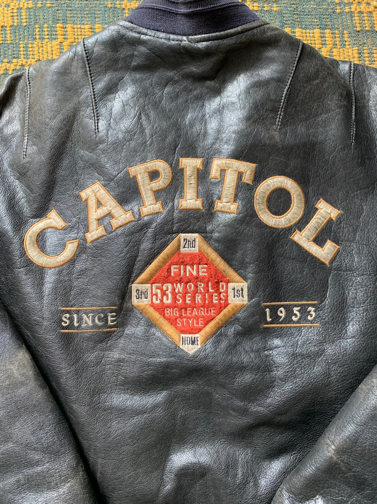 LEATHER  VARSITY JACKET MADE IN FRANCE